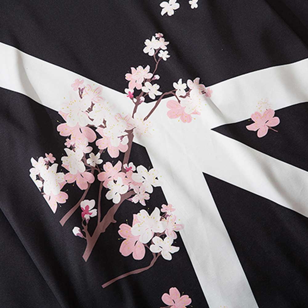 sakura printed on mens floral kimono pattern