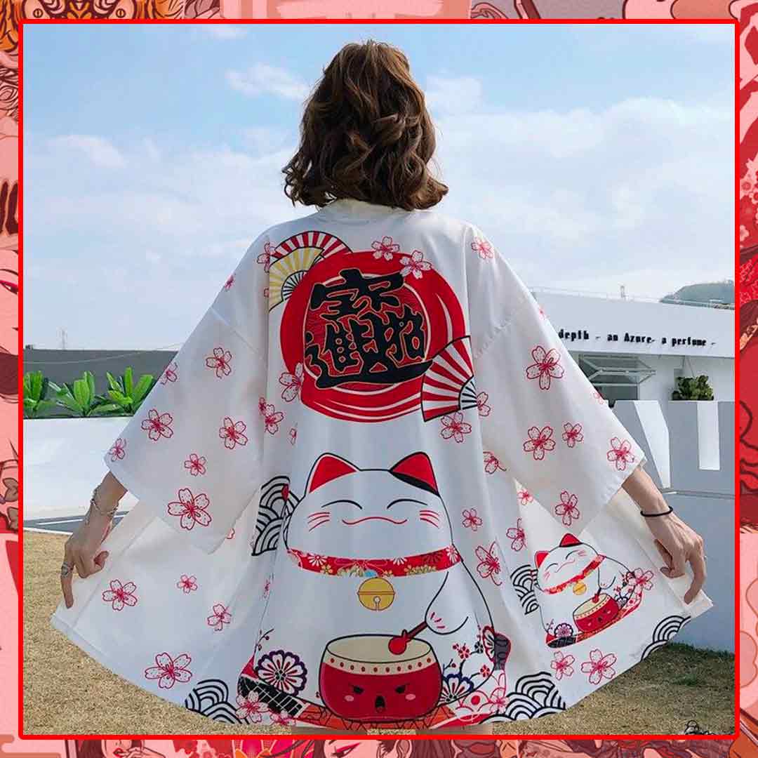 Polyester kimono jacket