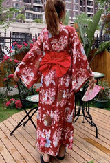 Red Japanese Kimono Robe