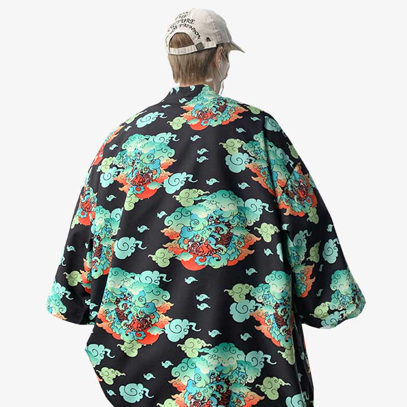 Bring Japanese style to life with a haori kumo streetwear kimono jacket