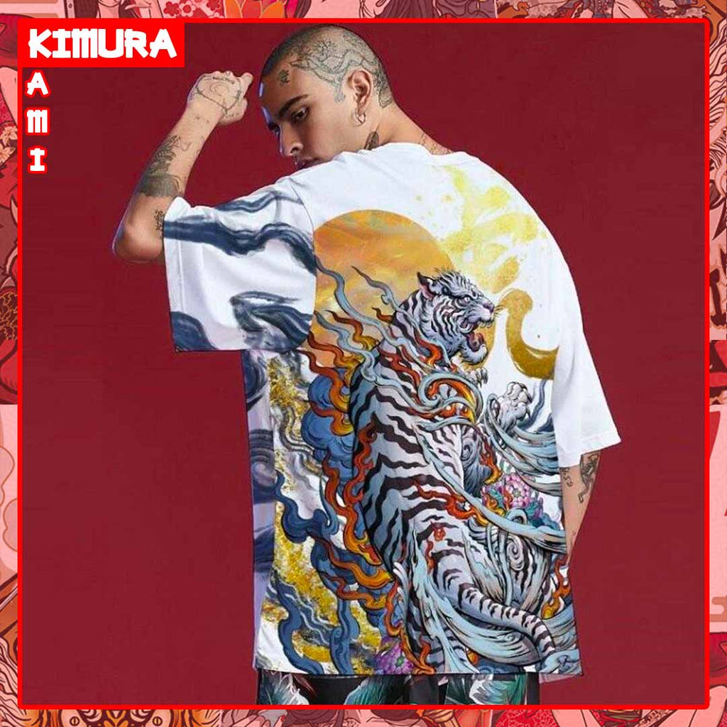 Japanese Oversized T-shirt Yakuza Tshirt Streetwear Shirt 