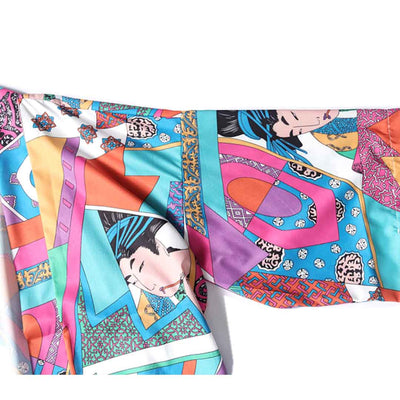 a sleeve from an ukiyo-e-kimono-lady-girls​ with traditional geisha pattern