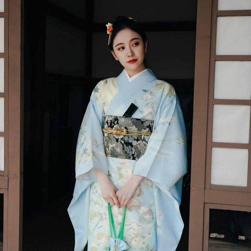 White Japanese Kimono Dress