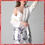 White Tsurus Women's Sleepwear Kimono