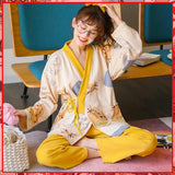 White and Yellow Pyjamas Kimono